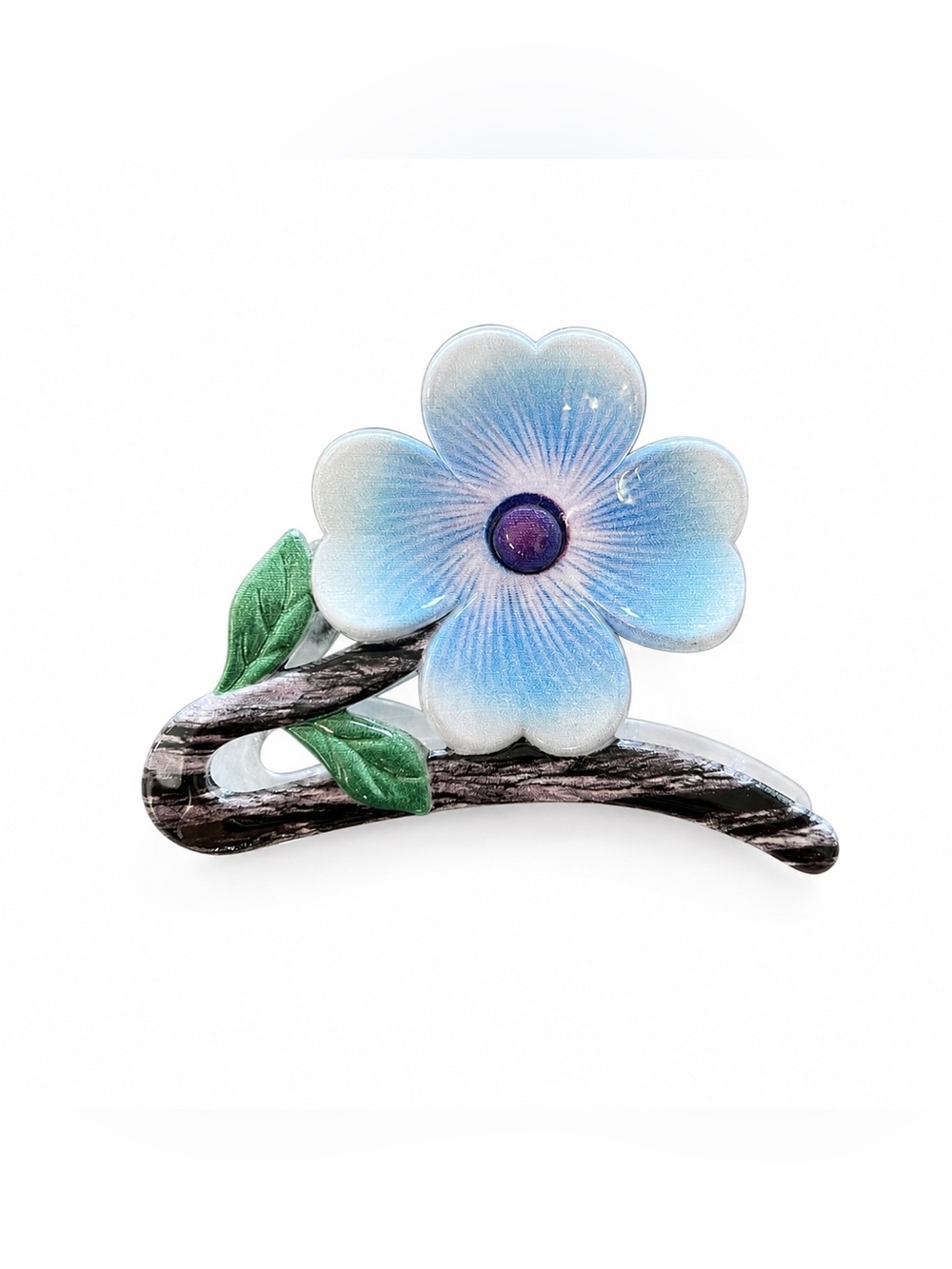 New Light Blue Flower Floral Daisy 3" Glossy Lobster Claw Hair Clip